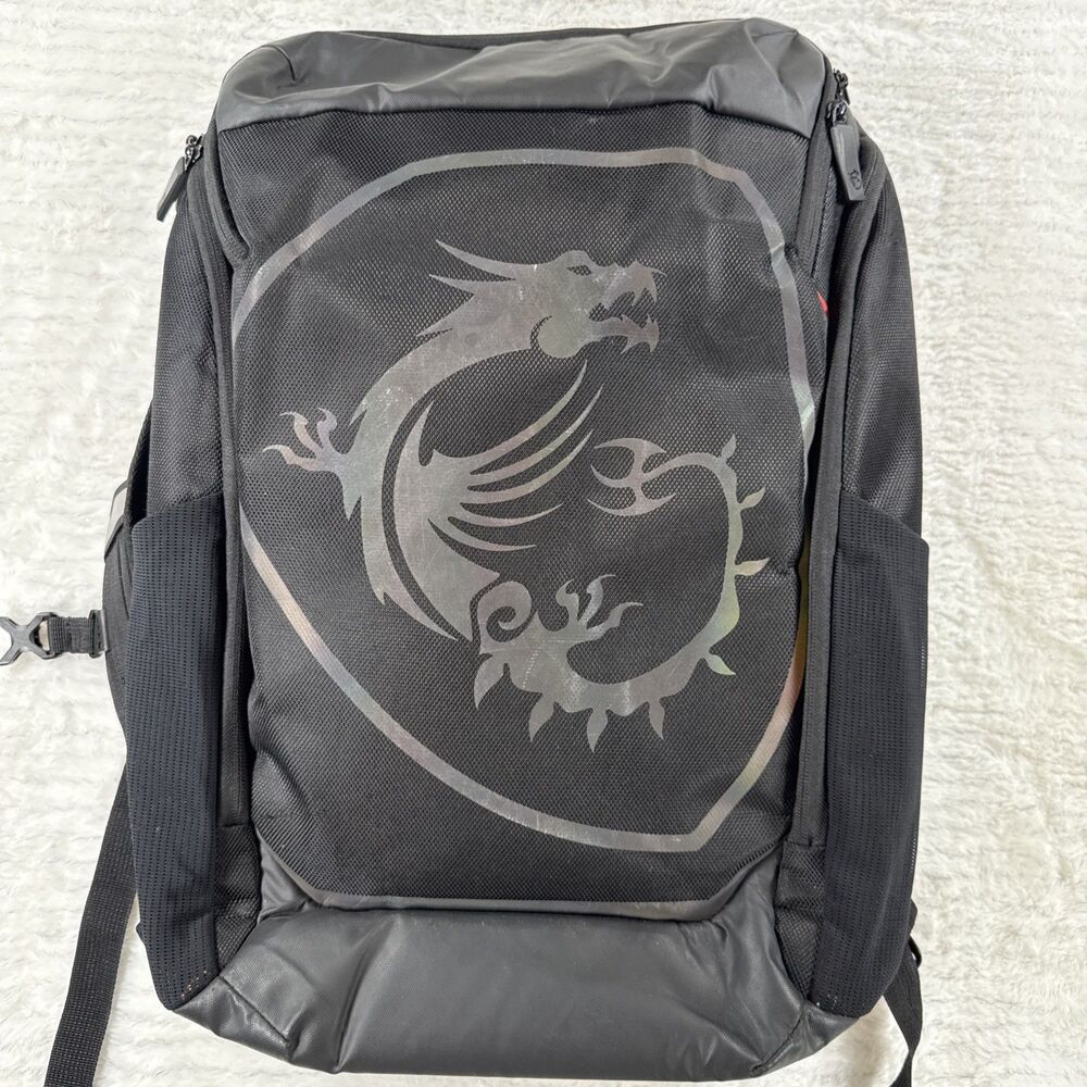 New MSI Titan Gaming Dragon Backpack, Black Polyester Pack Carry Bag 15.6"-17.3"